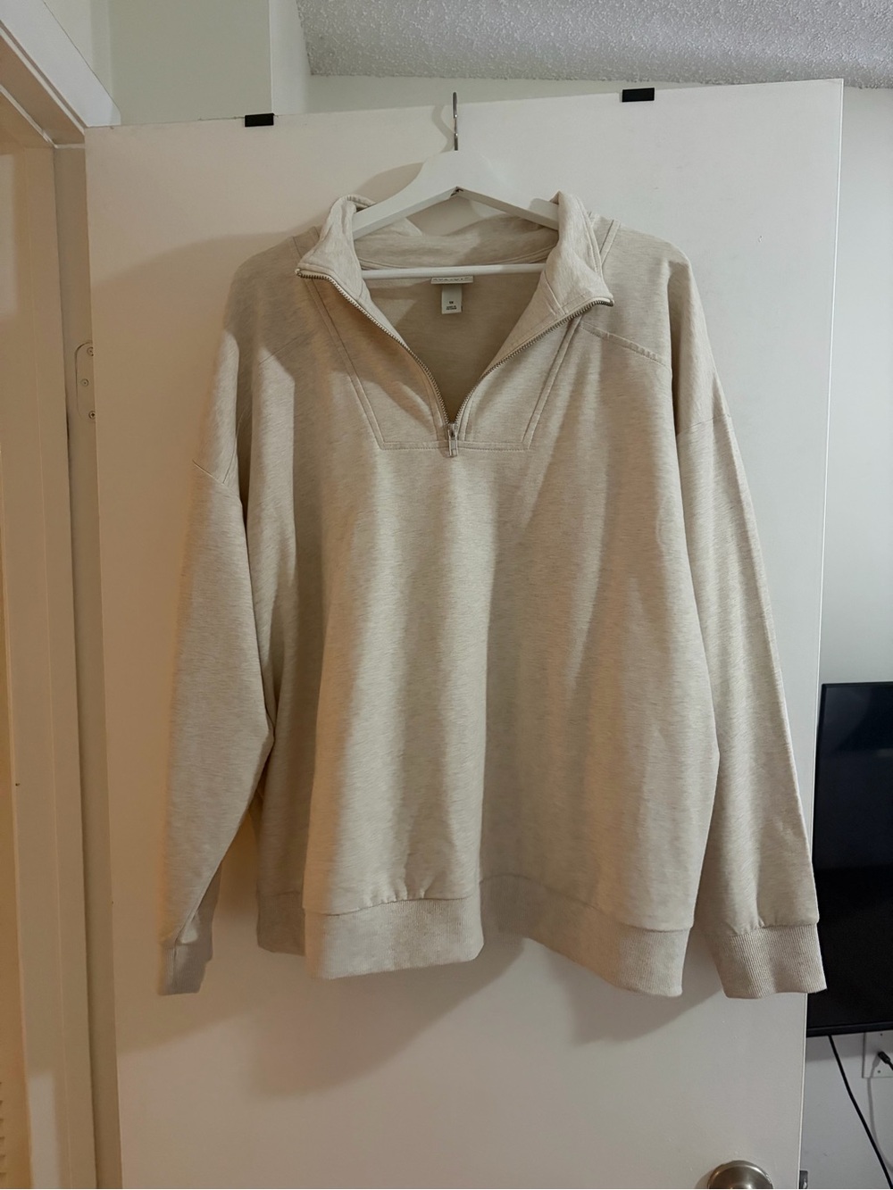 Ava & Viv Cream Quarter-Zip Pullover